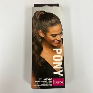 Brown Long Wave Wrap Around Ponytail Hairdo Dark Blond